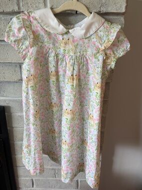 Edgehill Collection White Pink Floral Bunny Dress